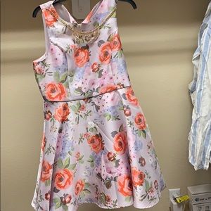 Cocktail dress with attached necklace